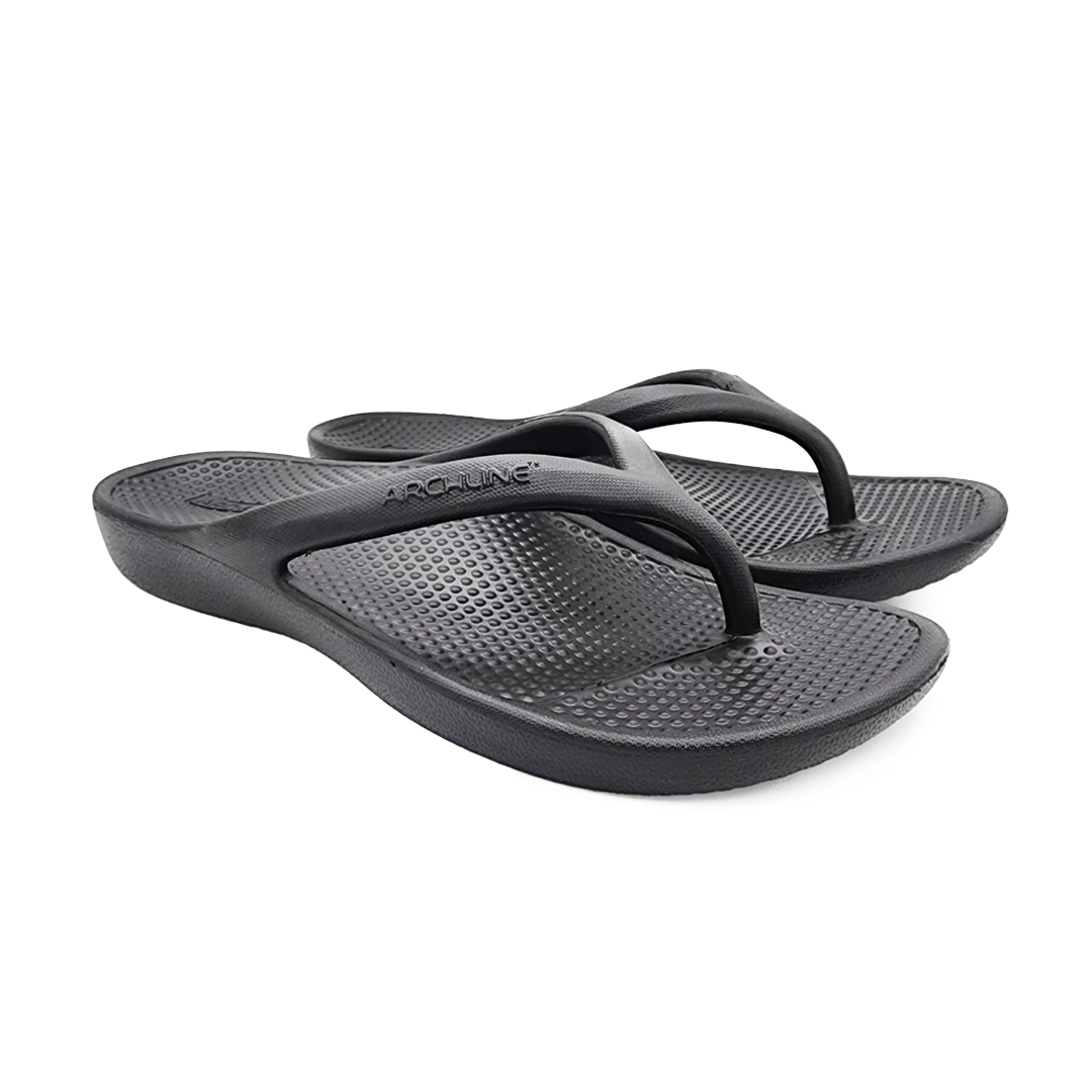 Archline Rebound Orthotic Thongs - Black