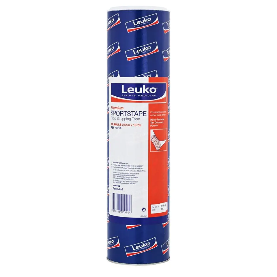 Leuko Rigid Strapping Tape - 2.5cm x 13.7m Drum of 12