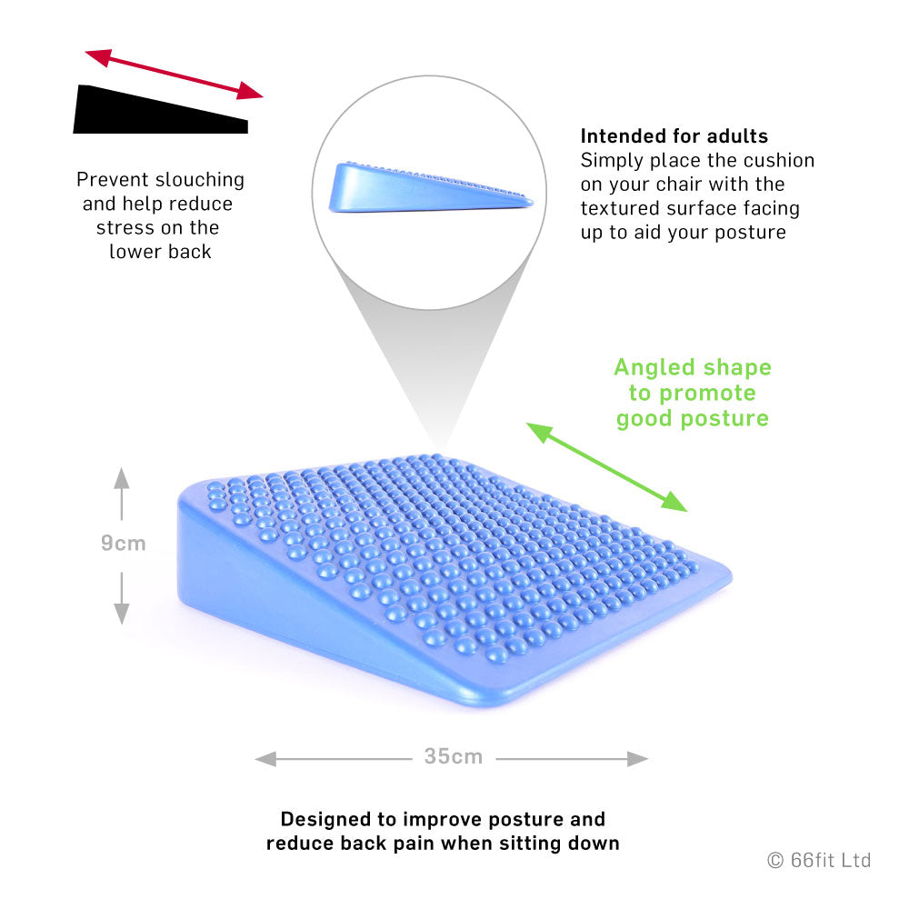 66fit Inflatable Posture Wedge Cushion - With Pump