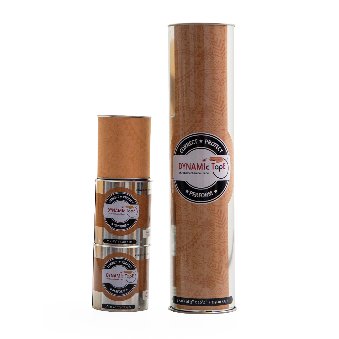 Two cylindrical containers with &#39;Dynamic Tape&#39; branding on a white background