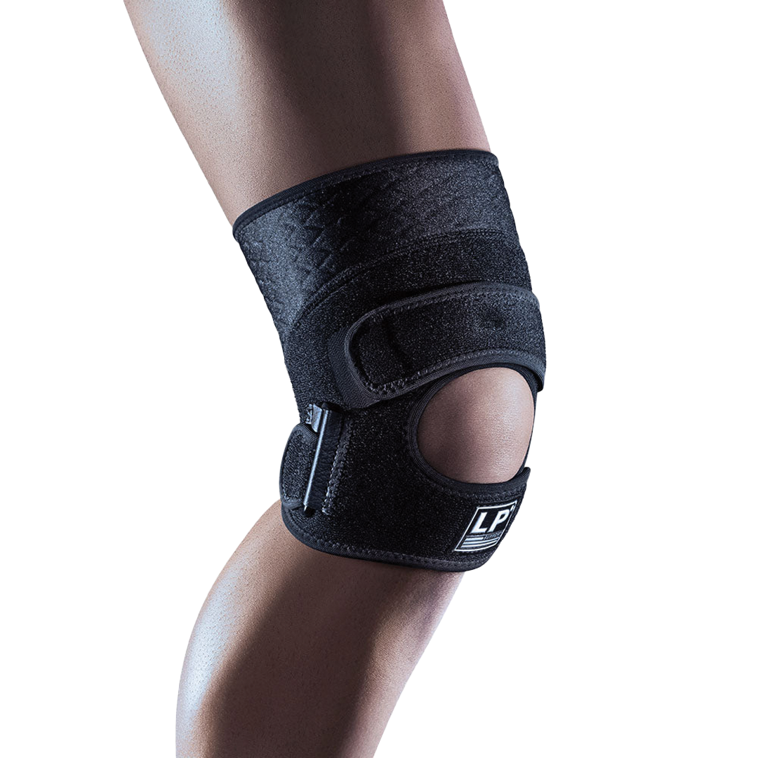 LP-519CA-BK LP Support Extreme Knee Support with Patella Tendon Strap 519CA Side1