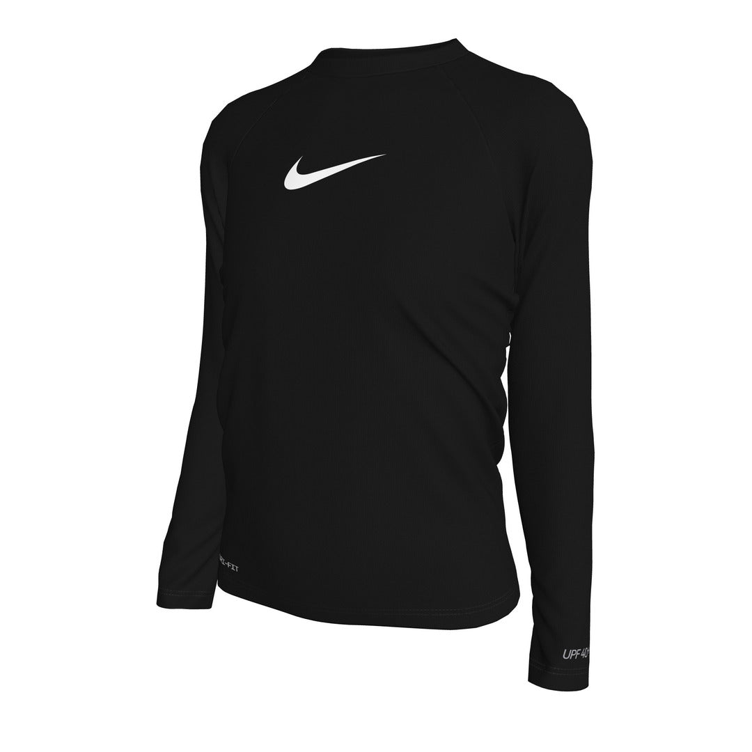 Nike Swim Girls' Long Sleeve Hydroguard Top - Black