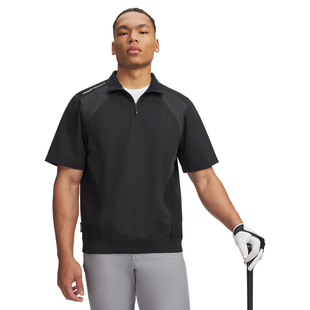 Under Armour Driver Wind Short Sleeve Half Zip Black