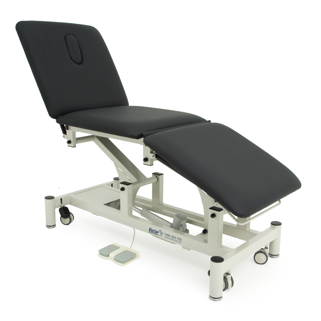 VICTB3SECBK Victor 3 Section Treatment Table Black Side Angle