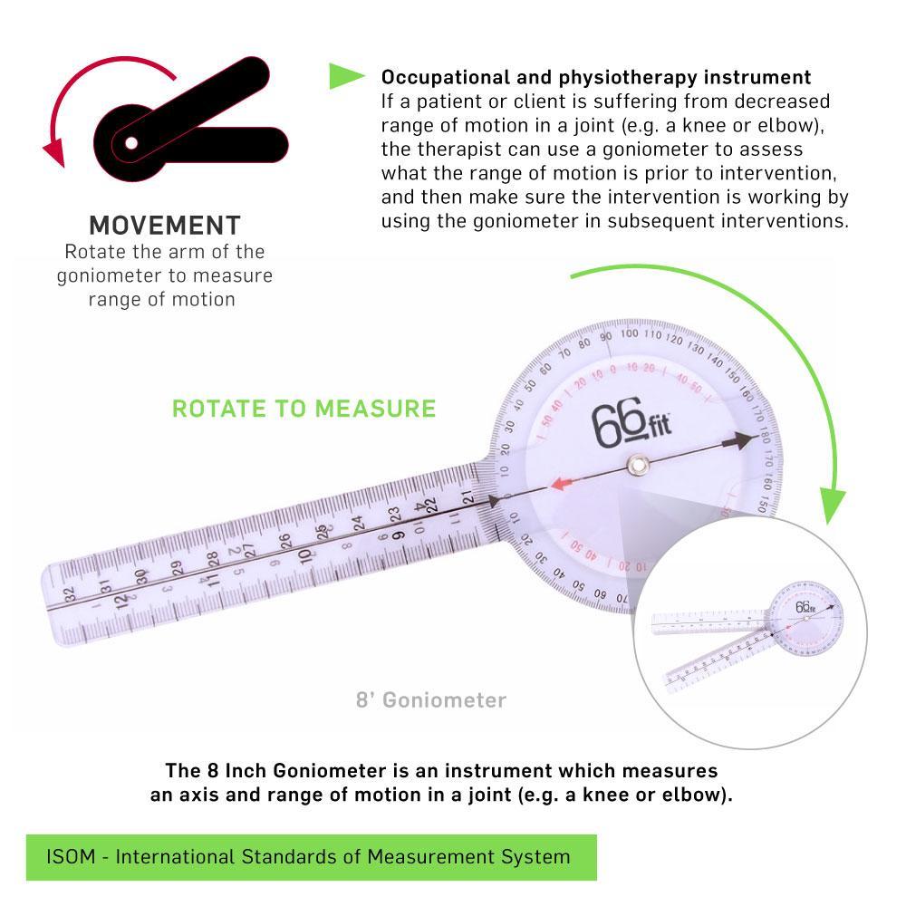 Projection Goniometer 66fit Goniometer - Plastic - 8 Inch - Whiteley Medical Supplies