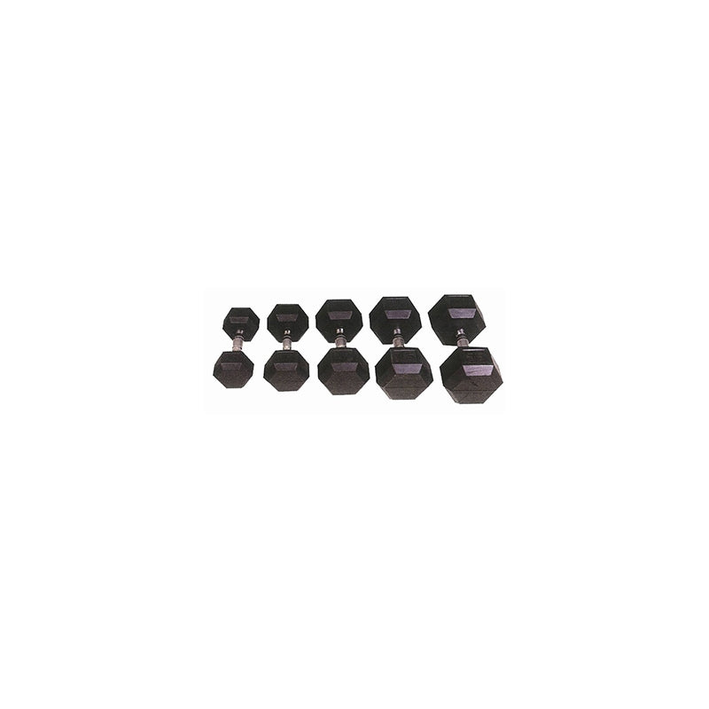Rubber Hexagonal Dumbbells
